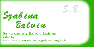 szabina balvin business card